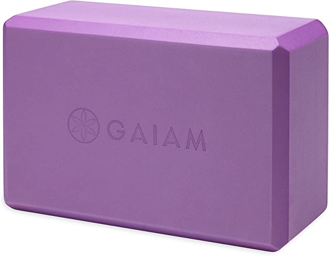 Gaiam Yoga Block - Supportive Latex-Free EVA Foam Soft Non-Slip Surface for  Yoga, Pilates, Meditation (Blue Shadow Point)