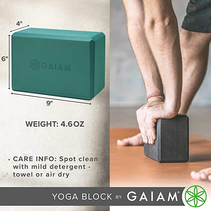 Gaiam Yoga Block - Supportive Latex-Free EVA Foam Soft Non-Slip Surface for  Yoga, Pilates, Meditation