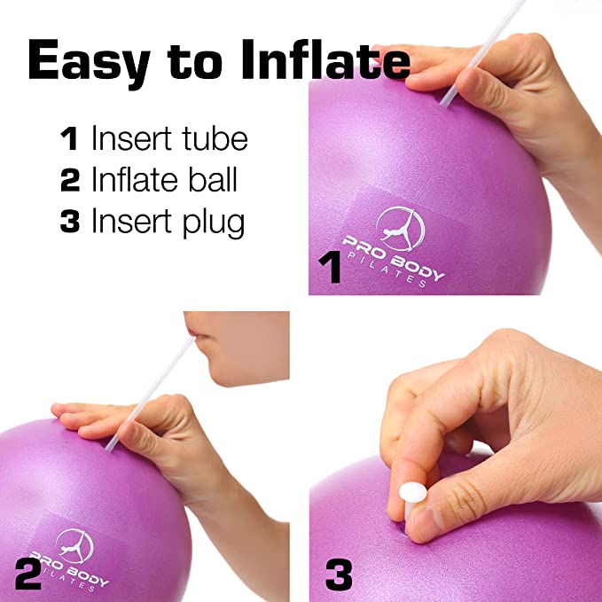 Small Pilates Ball with Pump 9 Inch Mini Bender Ball for Stability Pilates  Yoga Barre Physical Therapy Core Training