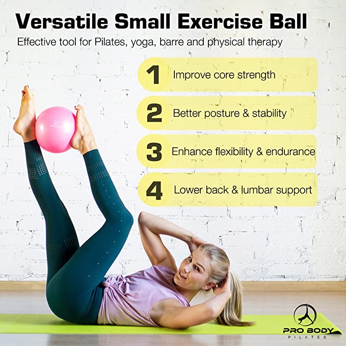 ProBody Pilates Mini Exercise Ball - 9 Inch Small Bender Ball for